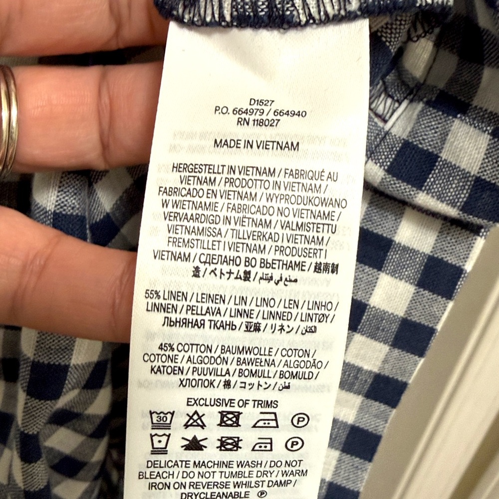 NWT Boden Arabella Linen Blend Dress in Navy Gingham - Picture 12 of 12